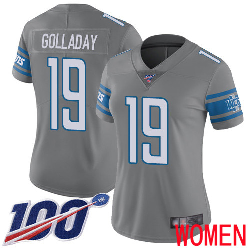 Detroit Lions Limited Steel Women Kenny Golladay Jersey NFL Football #19 100th Season Rush Vapor Untouchable->women nfl jersey->Women Jersey